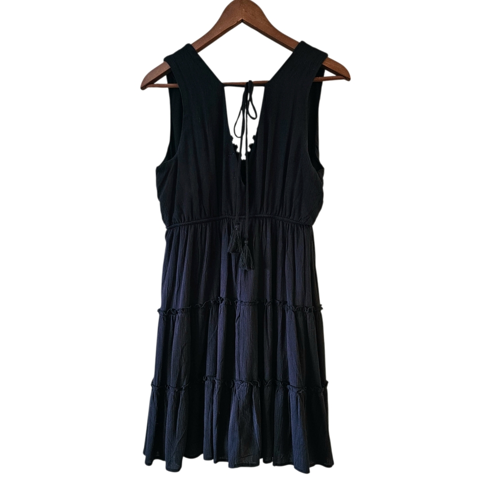 No Coment Bohemian Black Sleeveless Tiered Dress NWT - Picture 7 of 12
